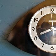 Vintage clock asymmetrical silent wall pendulum "Black Bayard"