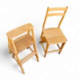 2 x library ladder chair 1950s