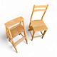 2 chaises échelles de bibliothèque des années 1950