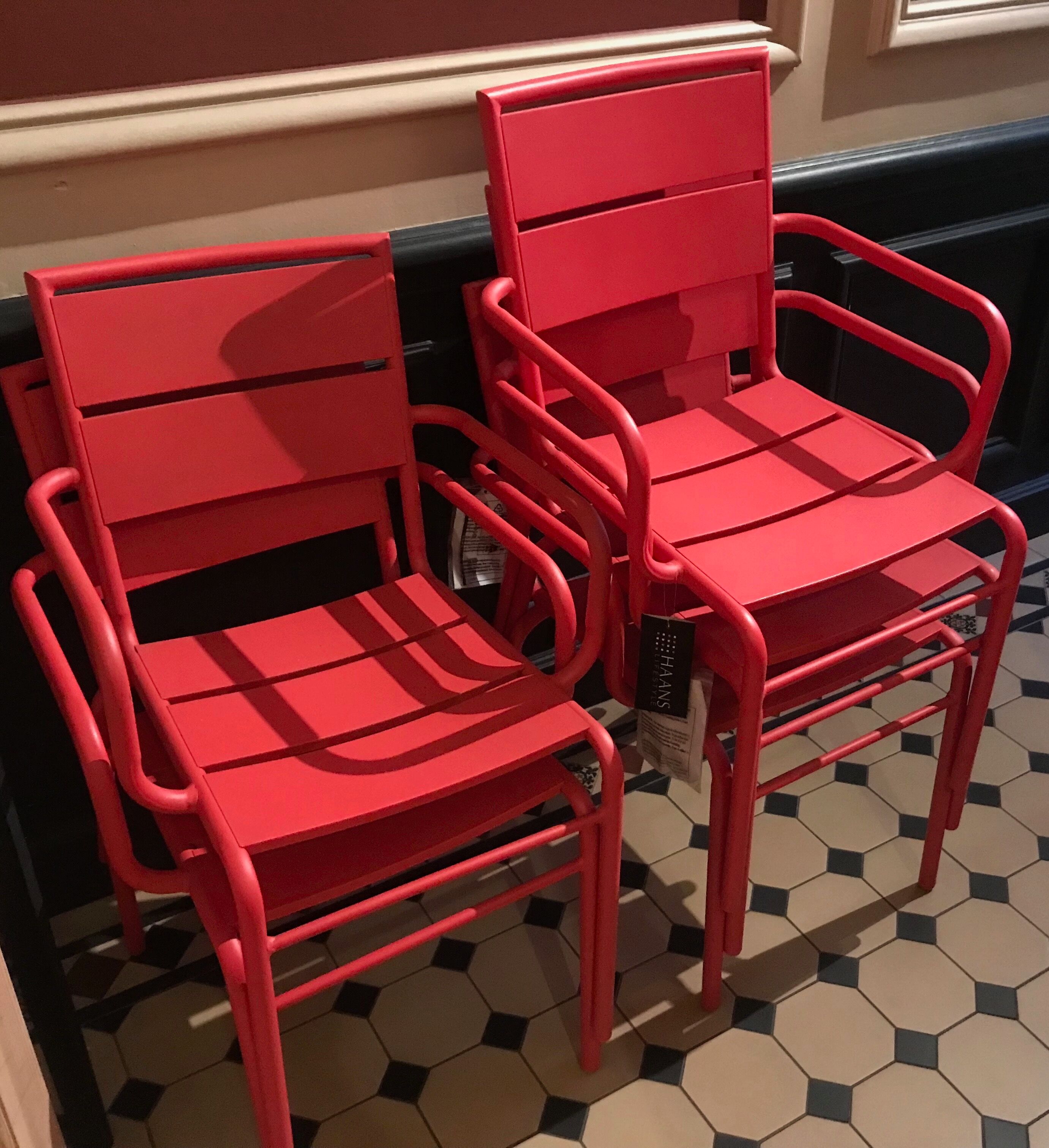 5 fauteuils de jardin en metal