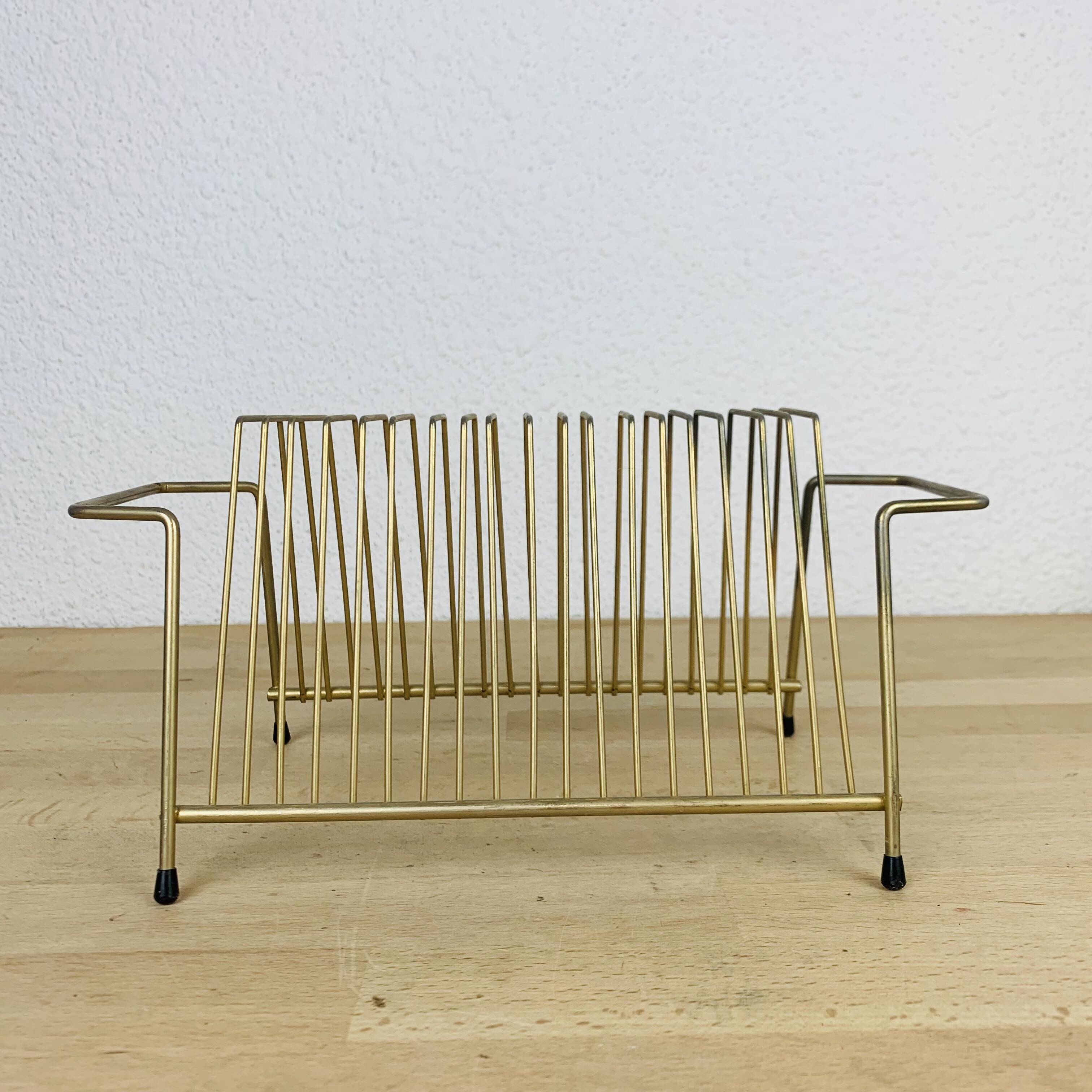 Gold metal vinyl holder from the 50s and 60s