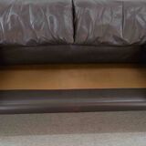 Brown leather 2-seater sofa Cassina Maralunga by Vico Magistretti