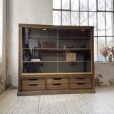 XXL oak display cabinet