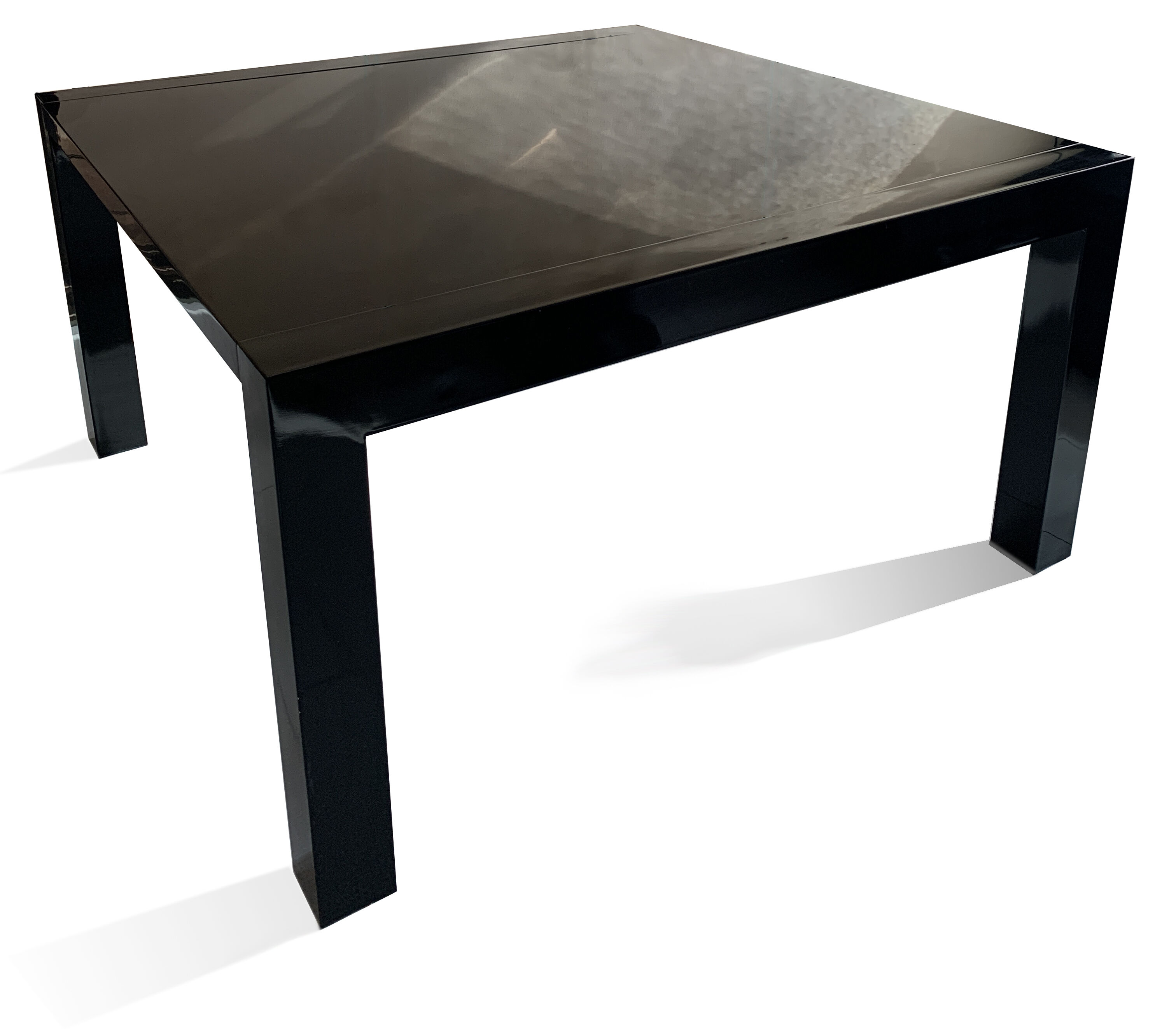 Square dining room table 140x140 cm glossy black - Veliki