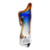 Large stretched glass sculpture vase from Bohemia – Cobalt blue, Amber
