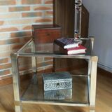 Coffee table beveled glass Pierre Vandel 70s