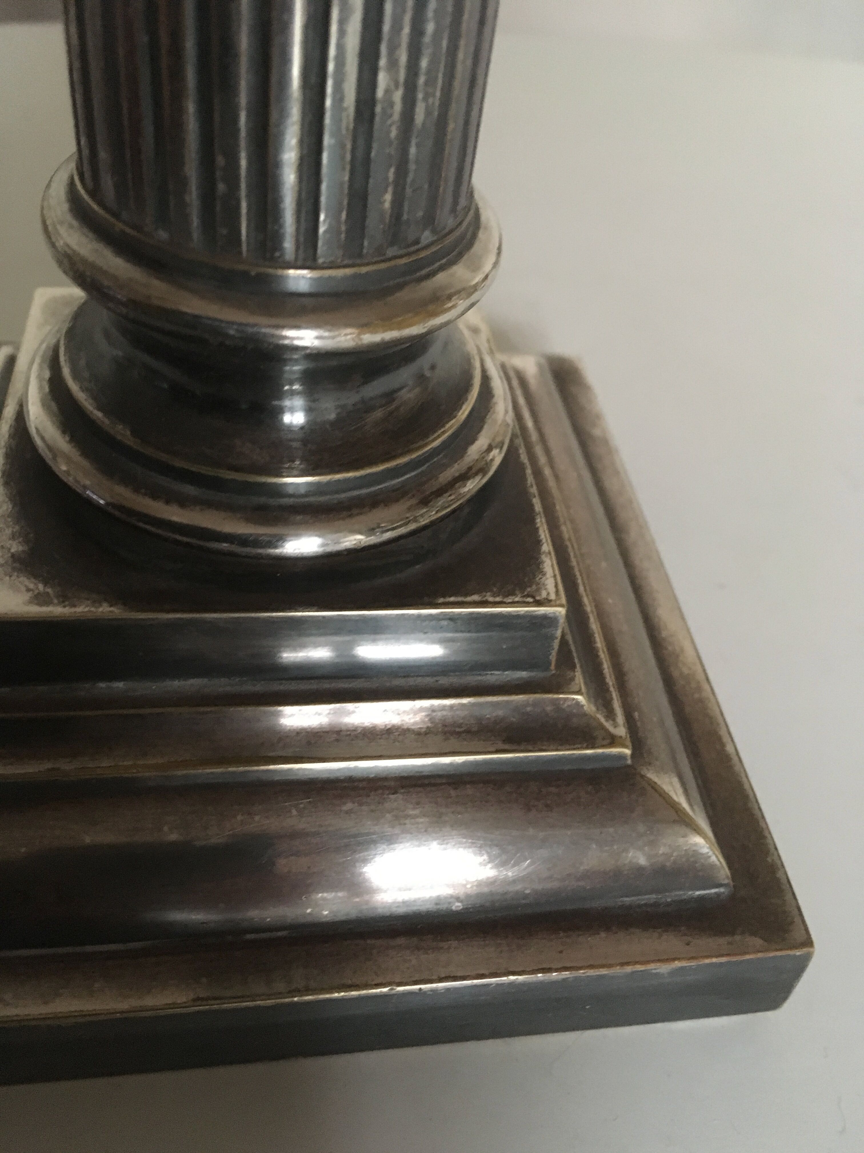lamp column neoclassical greek revival in bronze silver years 60s