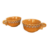 Pair of vintage ceramic mugs Missy Annecy
