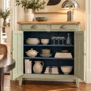 Renovated khaki Art Deco Parisian buffet in beech.