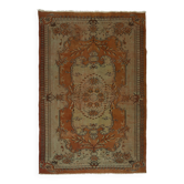 One-of-a-kind turkish handwoven vintage rug - rustic vintage charm 265x 175