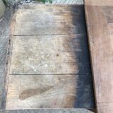 Antique solid cherry farmhouse table with 3 drawers and 2 pulls