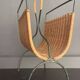 Wicker and lacquered metal magazine holder vintage 1950