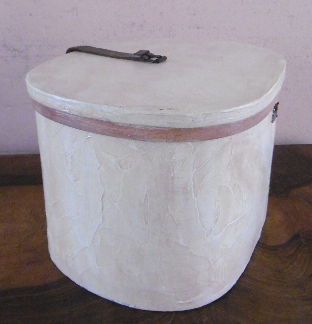 Antique hat box made of painted wood