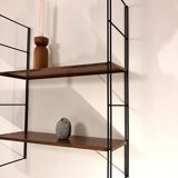 String metal shelf with wood effect