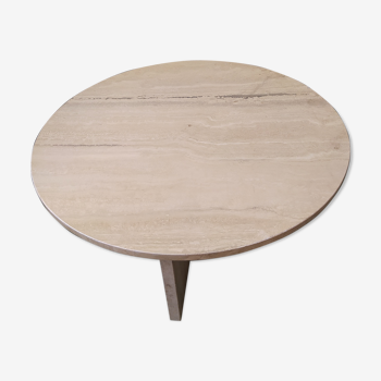 Table basse ronde travertin