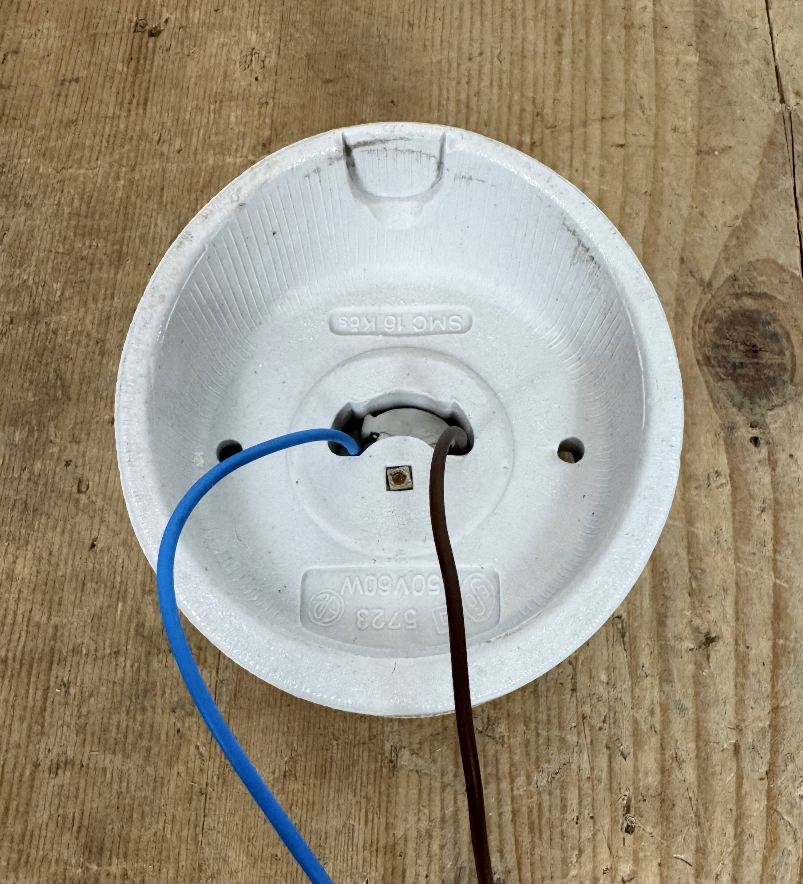 Vintage White Porcelain Wall Light, 1970s