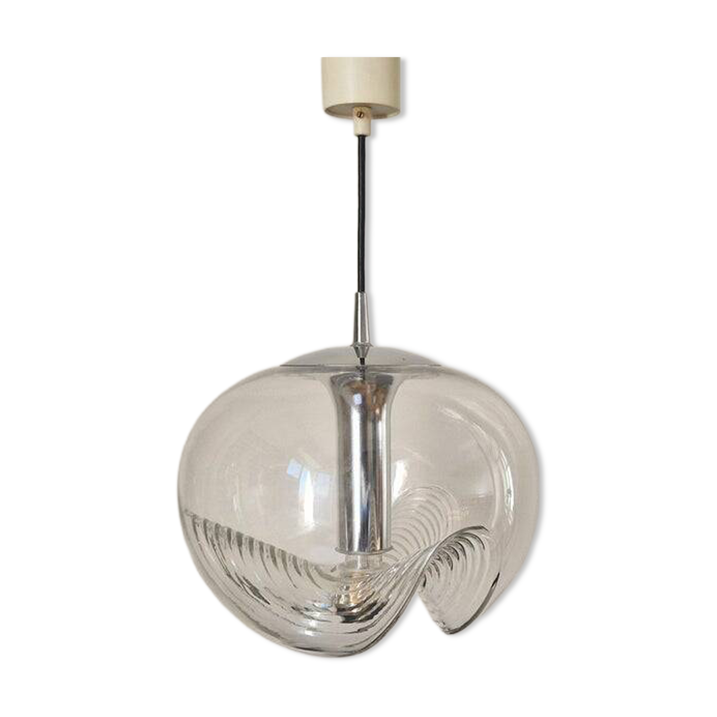 Midcentury Pendant "Wave" by Koch and Lowy for Peill & Putzler, 1960s