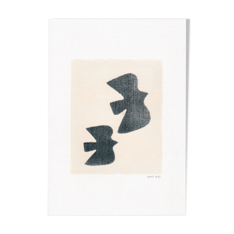 Painting on paper M641 signed eawy