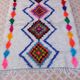 Ecru Moroccan rug with coloured patterns 250cm x 150cm
