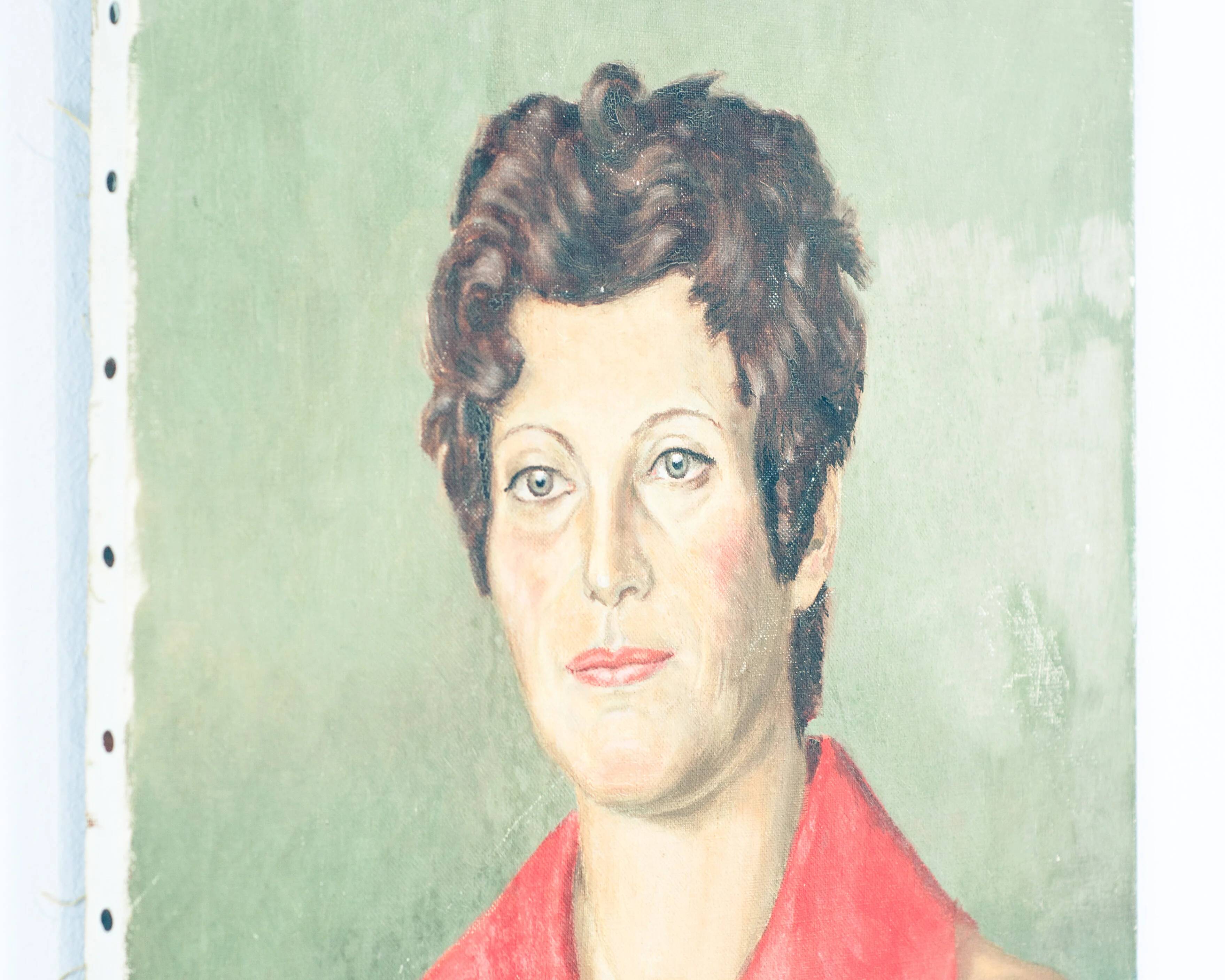 Portrait of a woman in the style of the 70s.