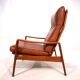 Fauteuil en cuir teck Komfort par Arne Wahl Iversen, 1960