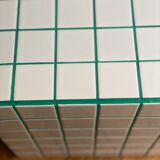 Side table cube sofa tip tile mosaic white green joint