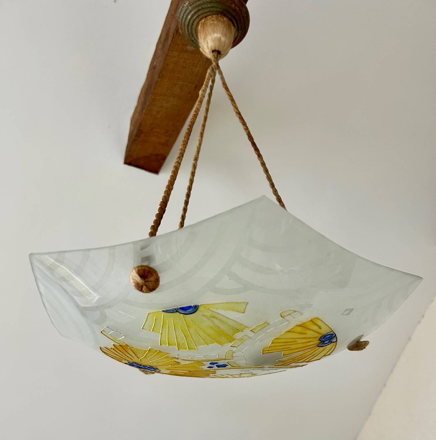 Art Deco glass pendant, 1930s
