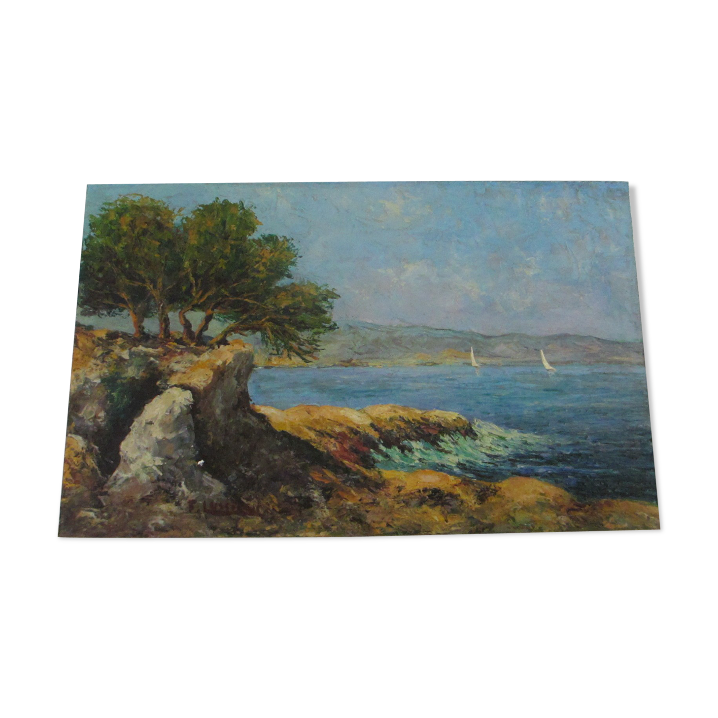 Painting painting in oil on isorel panel