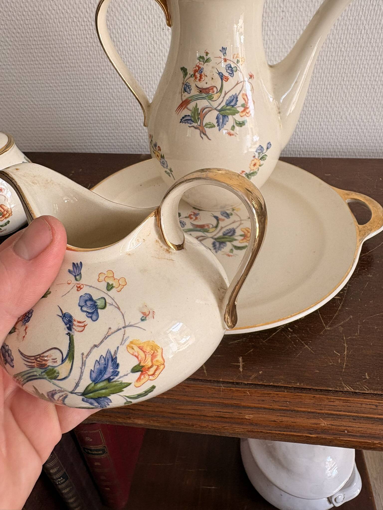 Tea Service Café Courtoisie Keramis Boch Louvière Art Deco Phoenix Bird