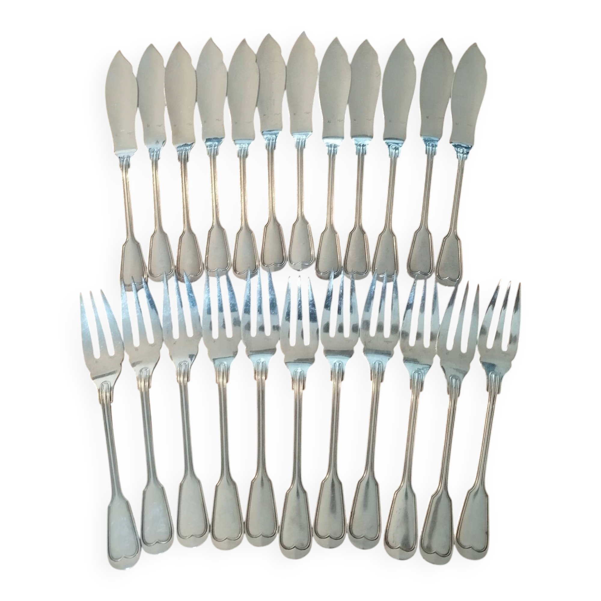 Ercuis silver-plated fish cutlery