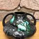 Art Nouveau barbotine vase with "scarabs" decoration.