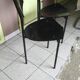 Pair of 1980s design chairs in metal and black lacquered wood