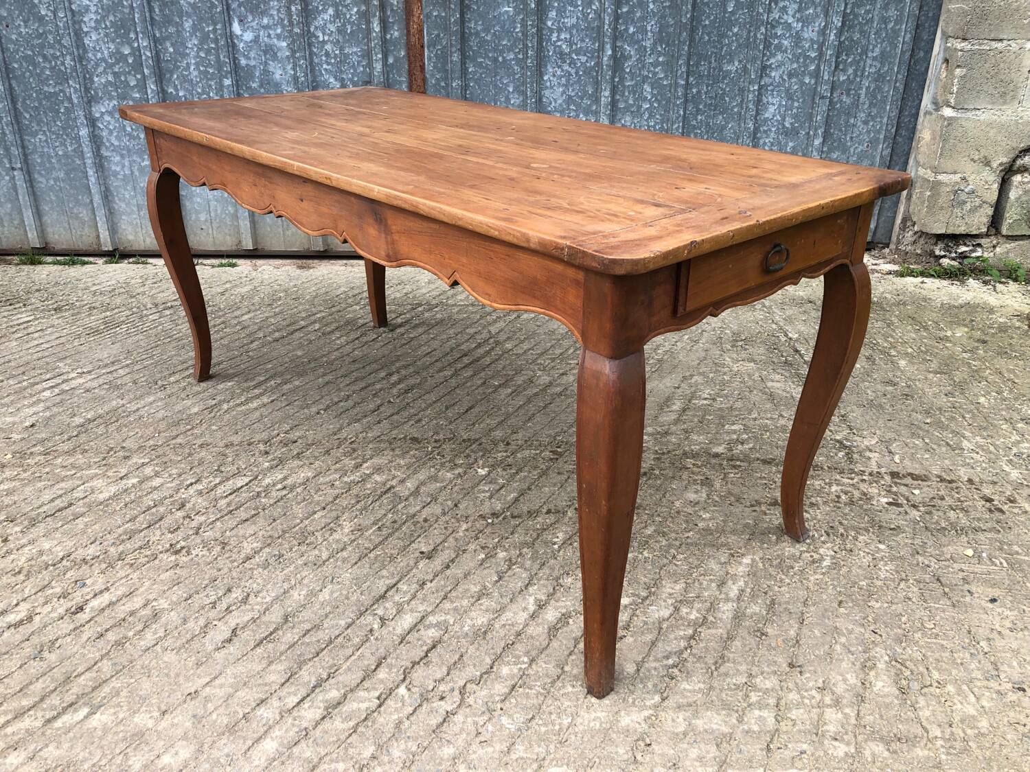 Louis XV style cherry farmhouse table.