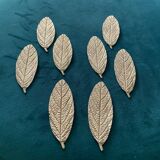 8 vintage leaf shaped knife holders