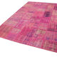 Handwoven oriental overdyed 202 cm x 298 cm pink patchwork carpet