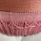 Round pouf pink velvet