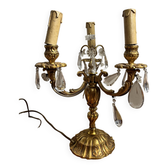Lampadaire chandelier bronze et crystal