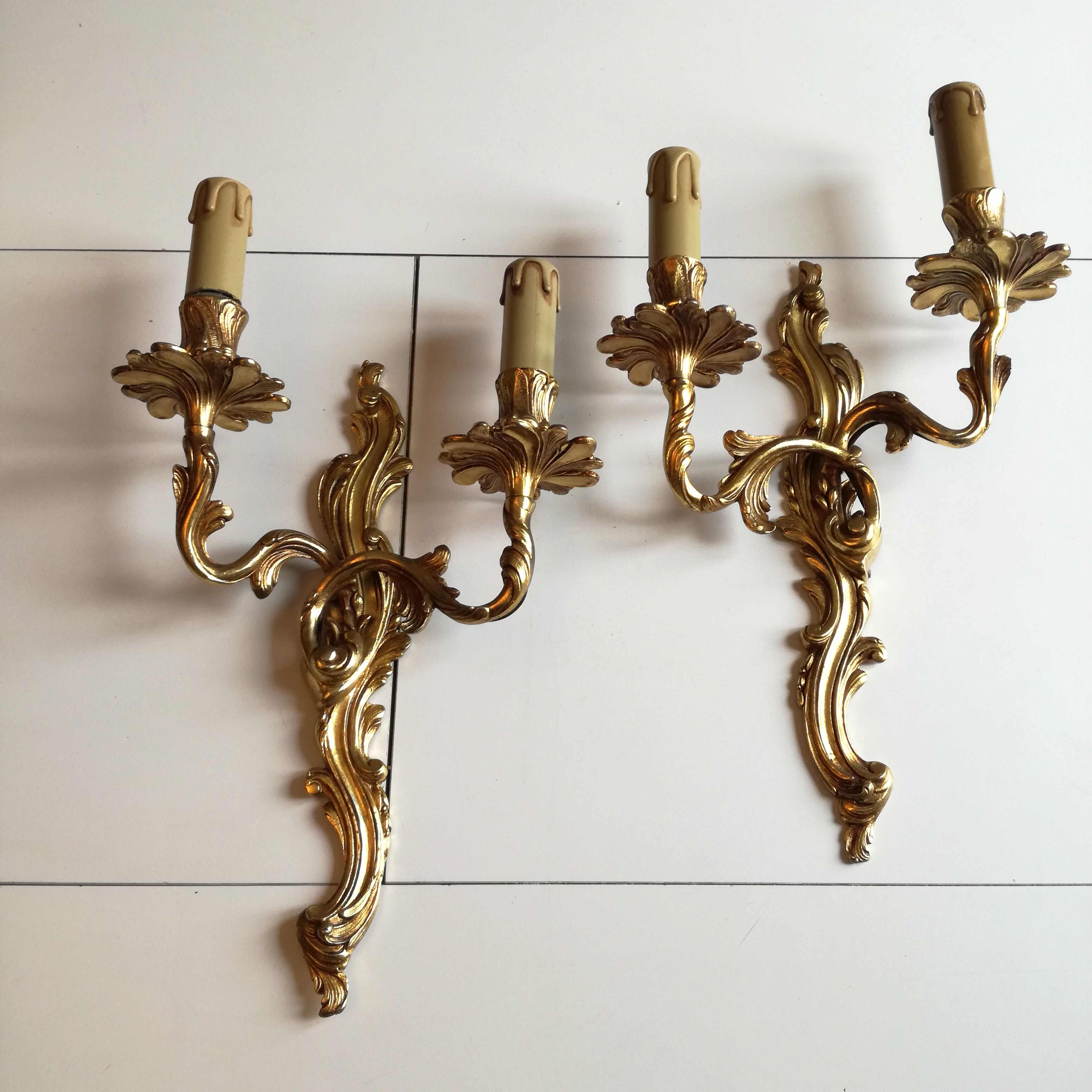 Pair of bronze sconces