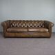 Chesterfield sofa in cowhide leather 3.5 seats