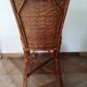 Vintage set of 2 garden woven rattan chairs - sky blue nets - 40