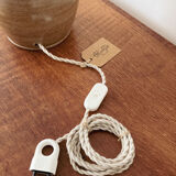 Stoneware and woven jute lamp