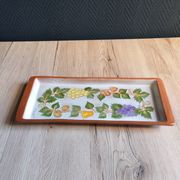 Terracotta plate signed P.Boy, glazed artisanal ceramics.