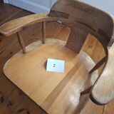 Pair of old pine armchairs