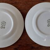 Paire d'assiettes dessert en faïence céranord modèle Gigi