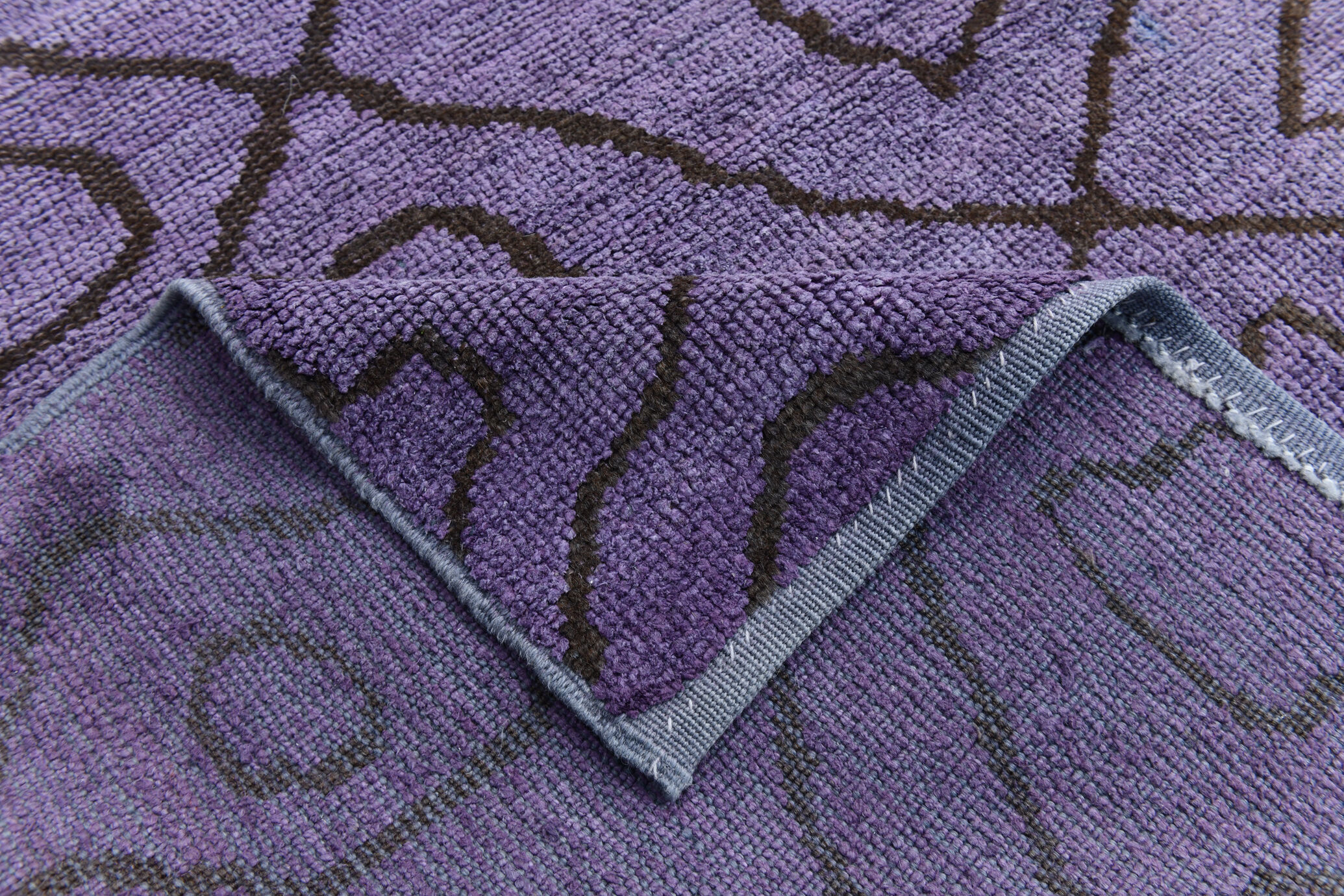 7x9 modern vintage purple  hemp area rug,