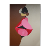 Romantic acrylic painting on cotton "the kiss" 80x60 cm