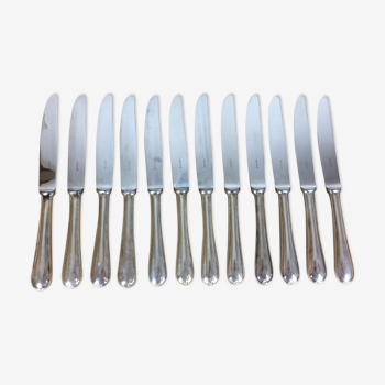 Suite de 12 couteaux Ercuis en métal argenté
