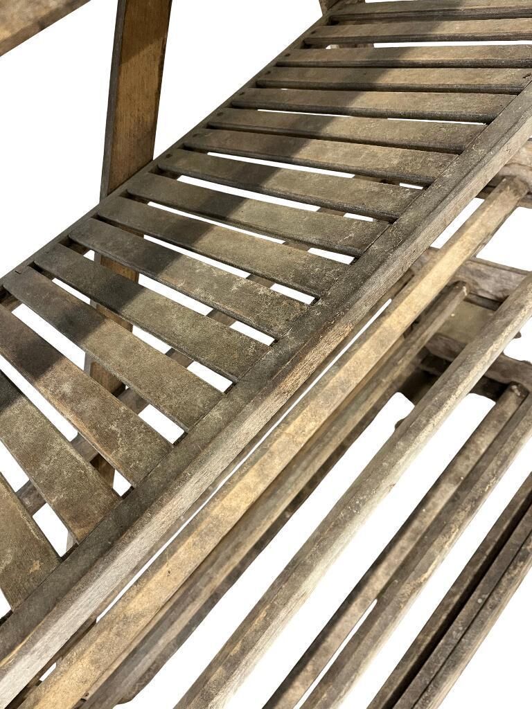 VINTAGE INDUSTRIAL WOODEN SHELF ON WHEELS