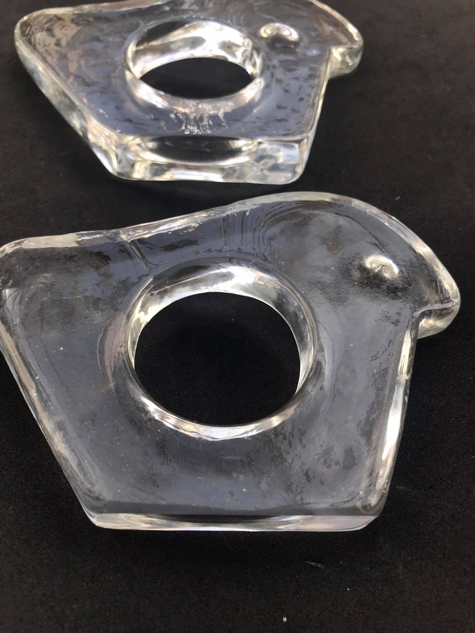 Pukeberg Sweden glass towel rings