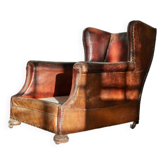 Fauteuils Chesterfield XXème à oreille